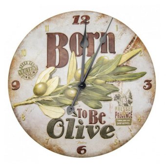 Horloge métal en relief - Born to be olive - lamaisonneedines
