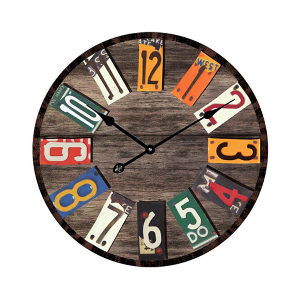 Horloge en verre - chiffres colorés 