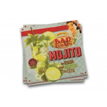 Serviettes en papier 3 plis x20 - Mojito - lamaisonneedines