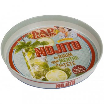 Plateau métal rond - Mojito - lamaisonneedines