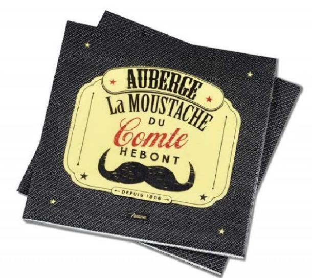 Serviettes en papier 3 plis x20 - Moustache